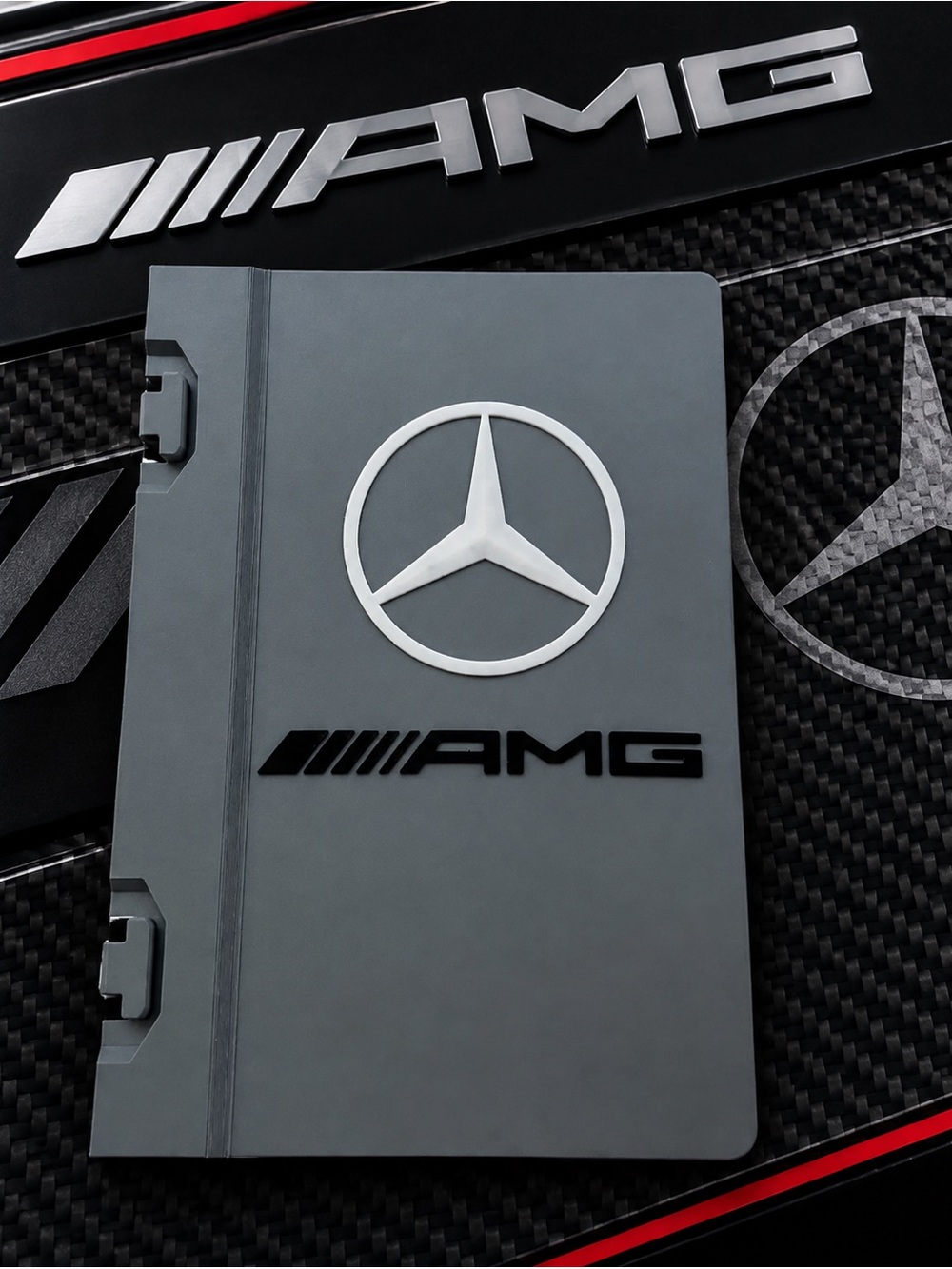 Mercedes Grey Notebook with Embossed Logo